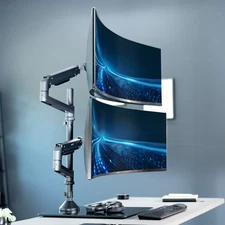 VIVO Pneumatic Dual Ultrawide Monitor Desk Stand, Up to 49 inch Computer Screens