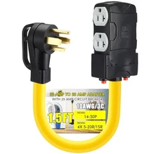 1.5FT 30 to 20 Amp 110V Dryer Distribution Adapter Compatible 1.8 ft 14-30p