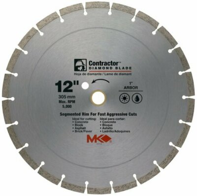 MK Diamond Products Circular Saw Blade, Contractor Dry/Wet, 12-In. -167018  NEW