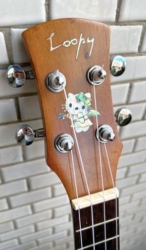 Solid Acacia Koa concert Ukulele, mop inlaid cat pattern, UKC184 - Picture 4 of 14