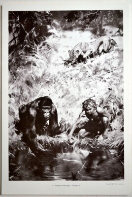 TARZAN Of The Apes Chapter V Art Print Zdenek Burian art 1972 Cazedessus