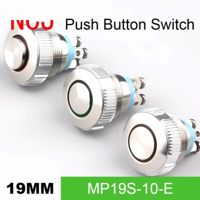 19mm Stainless steel Button Switch IP67 self-reset Momentary Reset with led lamp