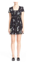 NWT $950 RED VALENTINO Floral Print Silk Crepe Dress size 38 
