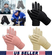 Winter Knit Thick Warm Gloves For Men And Women Warm Touch Screen Elastic Cuffs