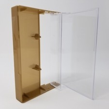 5 Cassette Tape Cases: Clear Front  Gold Solid Back - Plastic