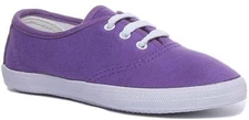 Salt & Pepper Kids Lace Up Low Cut Sneakers Girls Shoes In Purple US 1 - 14