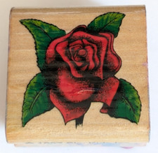 Wood/Rubber Stamp Rose Flower Vintage 1997