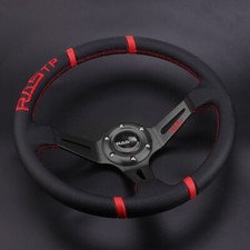 "Volante a la deriva deportivo de carreras de aluminio de 6 pernos plato profundo dorado 14"" 350 mm"