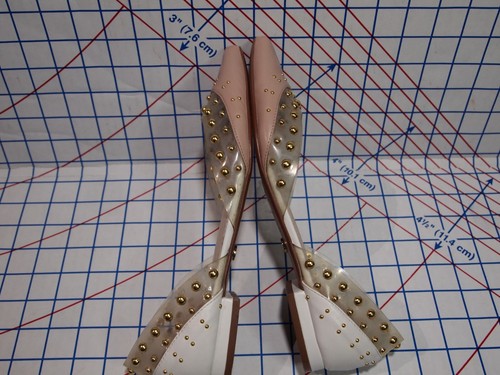 Cecelia New York Women's Pointed Toe Blush Pink Studded d'Orsay Flats Size 9 - Picture 5 of 9