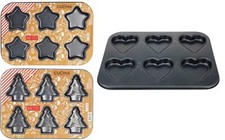 Weihnachtliche Backform - Stern Baum Herz - Antihaftbeschichtung - Kuchenform
