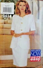 See & Sew Sewing Pattern 3414 Misses Unlined Jacket Fitted Dress Sizes 18-22 UC