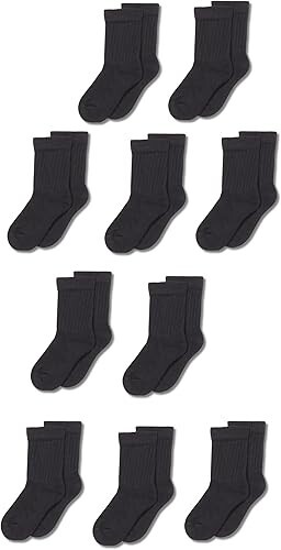 Essentials Unisex Kids and Toddlers' Cotton Crew Socks, 10 Pairs best kids socks