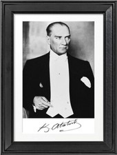 Mustafa Kemal Atatürk + Autogramm mit Bilderrahmen ++ Türkei Präsident Republik