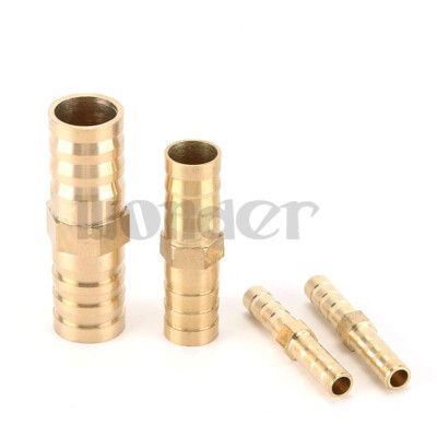 (2) Fit Tube I.D 2.5-25mm Barbed Brass Straight Equal Hex Pipe Fitting