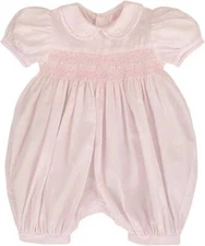 Petit Ami Pink Diamond Smocked French Bubble  3 6 9 Months