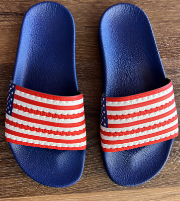 adidas Adilette Slides USA Flag G55380 Blue Flip Flops Slides size Men 