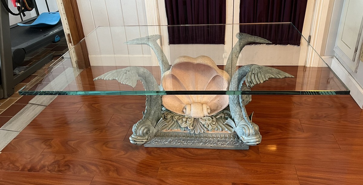 Special Vintage Neoclassical Cast Metal Bronze French Table Fish