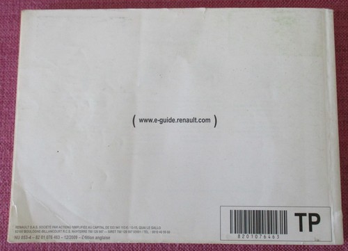 RENAULT CLIO (2009 - 2012) OWNERS MANUAL - HANDBOOK WITH 2 SERVICE STAMPS - Picture 4 of 9