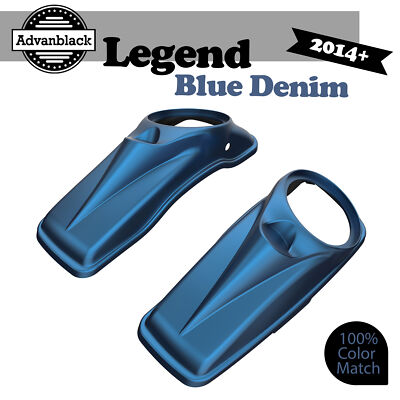 LEGEND BLUE DENIM For Harley Touring 14+ Advanblack 8'' Saddlebag Speaker Lids