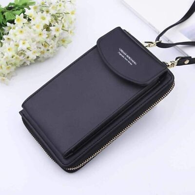 NWT- Forever Baellerry Crossbody cell- Wallet Bag for Women Shoulder StrapBlack