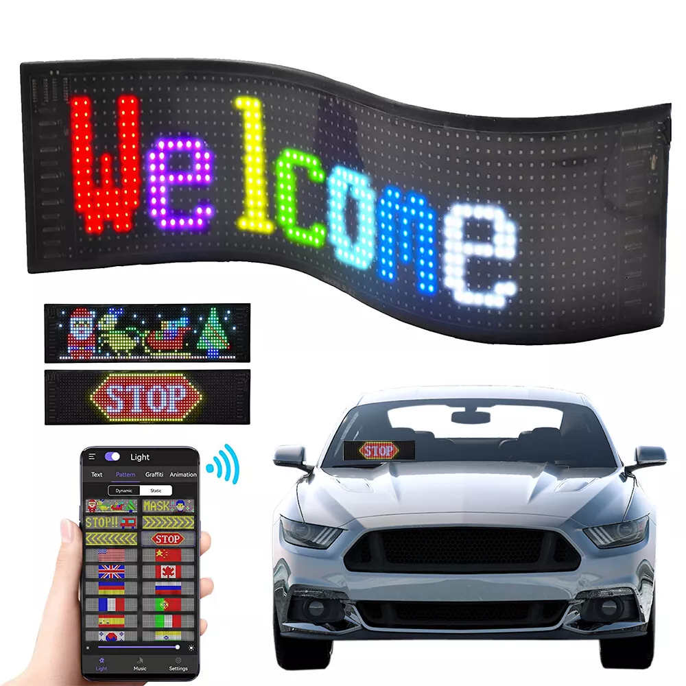 APP Programmable Car LED Sign Colorful Scrolling Message Display