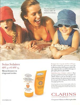 REKLAME Werbung CLARINS Soins Creme Solaire 15 2004