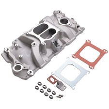 Aluminum Dual Plane Carb Intake Manifold Fits Chevy Small Block 305 327 350 V8