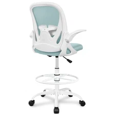 Drafting Chair Tall Office Chair with Flip-up Armrests Executive Ergonomic Co...