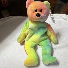   RARE  RETIRED TY Beanie Baby "Garcia the Bear" w/PVC PELLETS  no tush stamp 