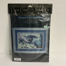 Cross My Heart Counted Cross Stitch Kit SCHOOL OF DOLPHINS Ocean Sea Animal