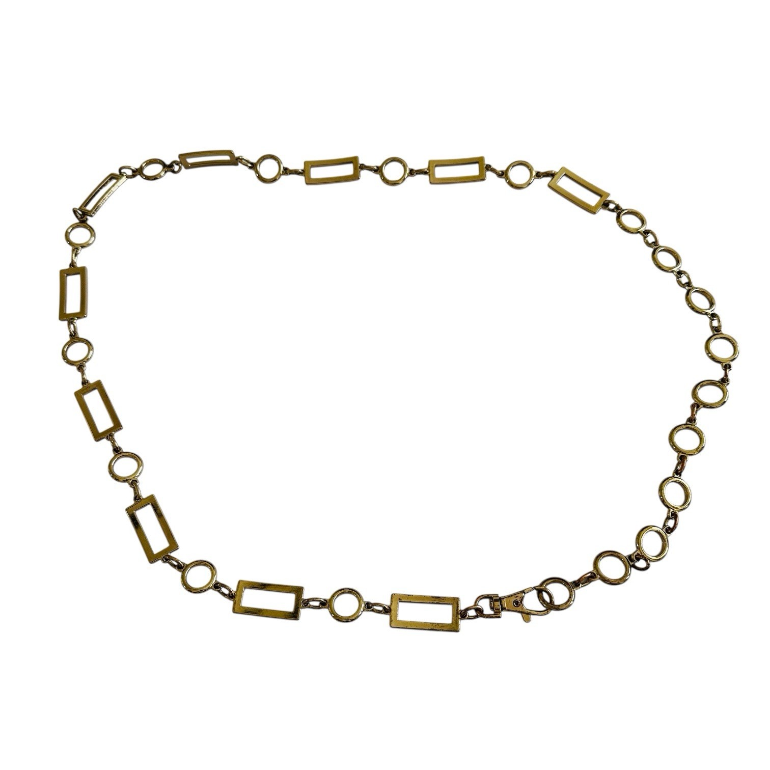 Gold Circle & Rectangular Metal Link Adjustable B… - image 2