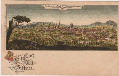 Sehr Schöne Litho-Karte Von Gruss aus Alt-Zittau in Sachsen , Gelaufen Briefmam. - Bild 1 von 2