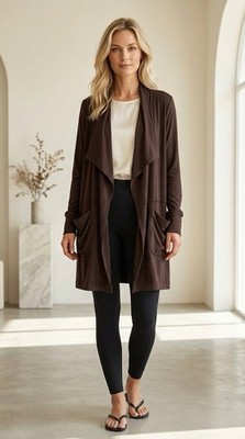 Michael Stars Womens Duster Cardigan Size Medium Open Front Relaxed Lightweight