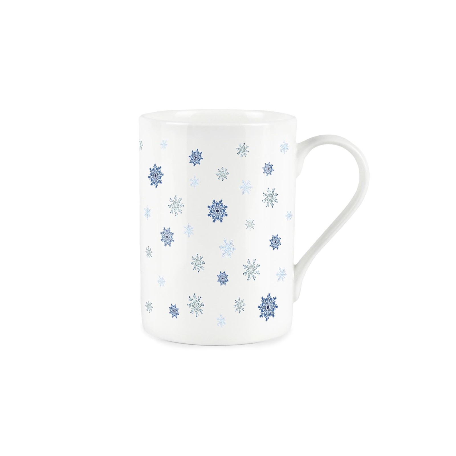 Christmas Mug - Watercolour Snowflakes Festive Bone China Tea/Coffee Gift Mug