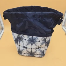 Thirty One Tote Cinch Up Bin Bag Indigo Burst Design New