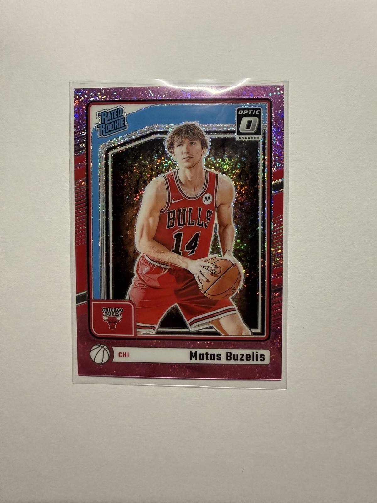 2024-25 Panini Donruss Optic Rookie Matas Buzelis #271 Pink Glitter /275