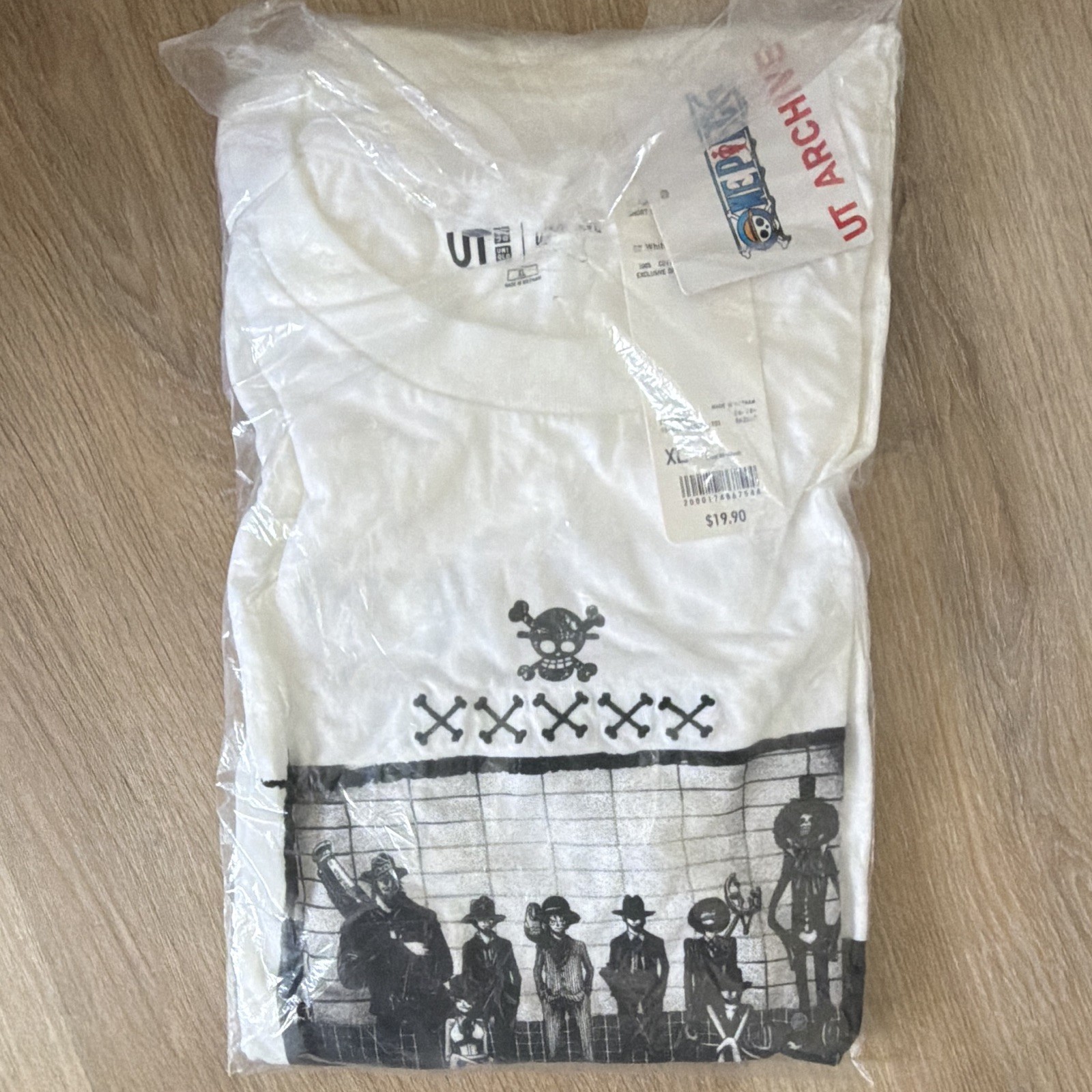 Uniqlo UT Archive One Piece Luffy Graphic Crewneck Tee White Men's XL