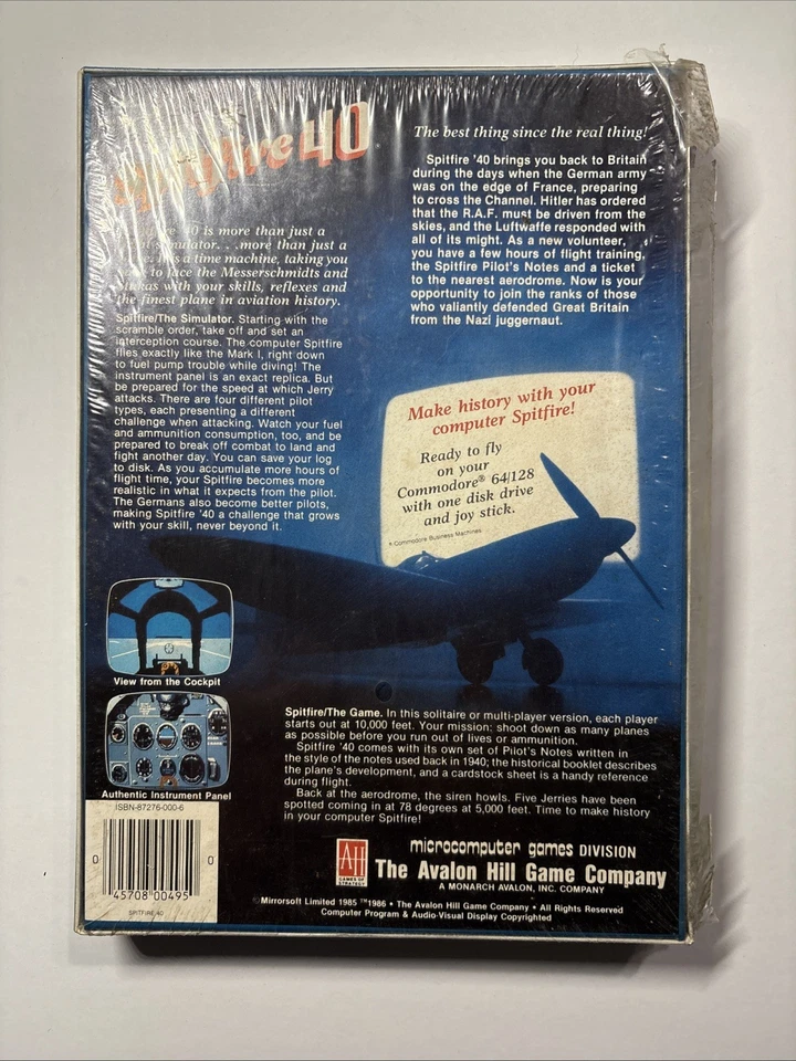 Spitfire 40 Commodore 64/128-Avalon Hill Brand New. Sort Of Sealed. - Image 2 of 4