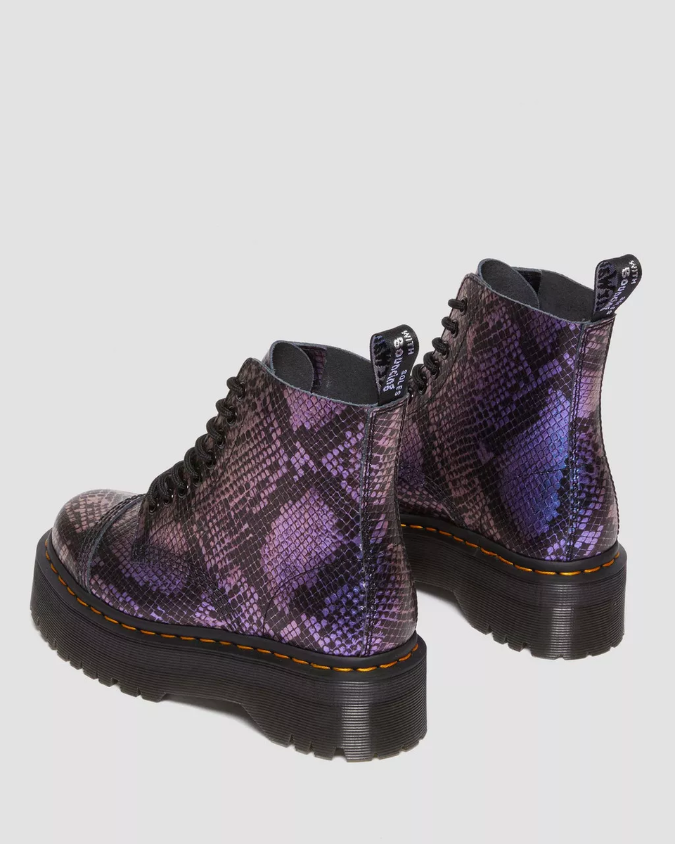 Dr Martens Sinclair Snake Print Emboss Platform Boots (Size 6) Zip