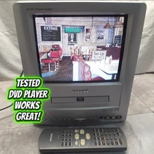 Toshiba 9" Crt TV/DVD MD9DL1 Retro Gaming 2001 Tested & Working GREAT Ac/DC Vtg