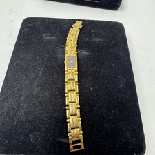 Citizen Quartz Women's Gold Tone Rectangular Black Dial Bracelet Watch
