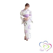 Yukata Set Unique Weave Natural White 2-Piece Set: Yukata and Obi Sash Women's