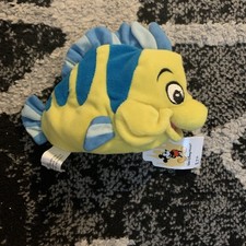 Vintage Disney Store Little Mermaid Flounder Mini Bean Bag Plush