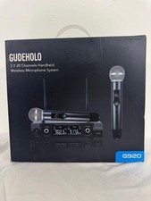 Wireless Microphone System with case, Metal UHF Dual Handheld 20 Channels A2 