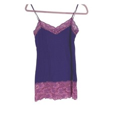 Y2k Whimsigoth Lace Trim Long Cami Purple Fairycore Witchy Size L Adjust