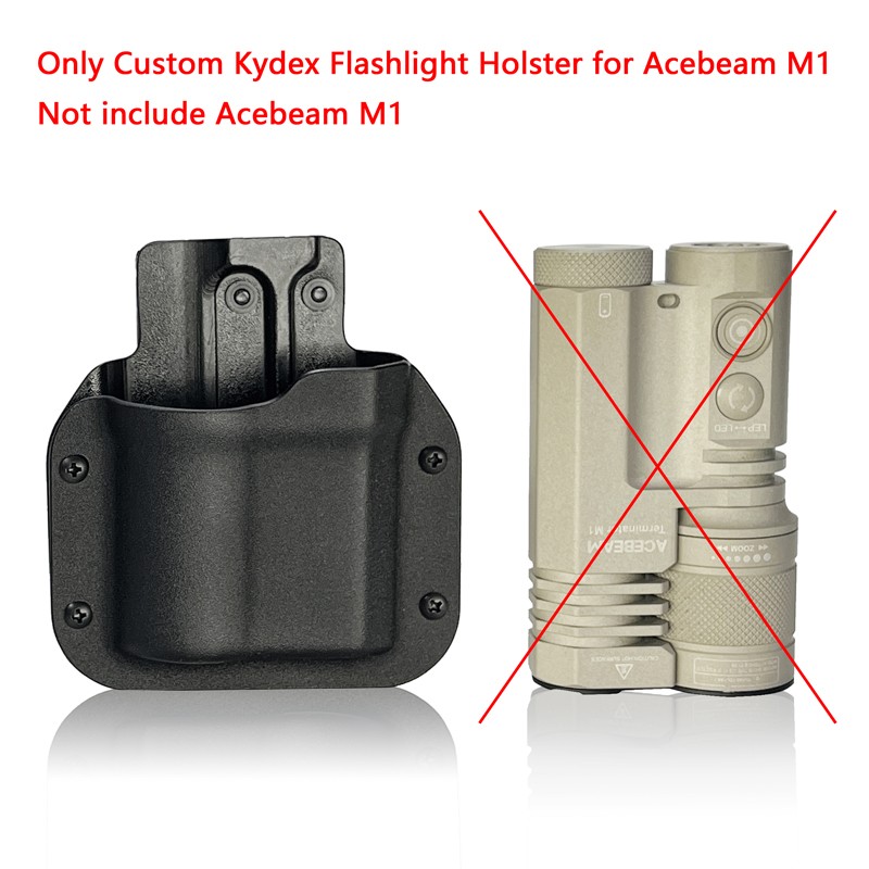 Custom Kydex Flashlight Holster for Acebeam M1, Tactical Belt Clip with Lock