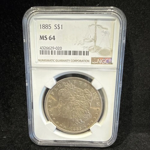 1885 Morgan Dollar Silver $1 Coin Philadelphia NGC MS64 Uncirculated TONED