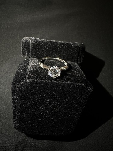 1 ct Solitaire Moissanite Engagement Ring Sterling Silver 925, Vvs1