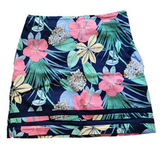 Talbots Skirt Women's 8P Petite Knee Length Blue Floral Lined 31 x 18.5 Side Zip