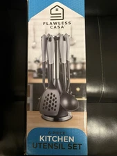 Flawless Casa 6 Peice Kitchen Utensil Set With Stainless Holder New